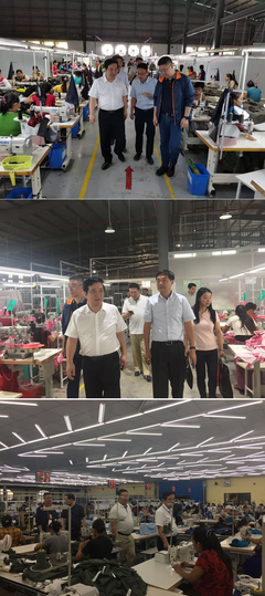 江蘇海企國(guó)際股份王遠(yuǎn)見總裁一行赴緬甸工廠考察，深化皮革制品全球銷售布局